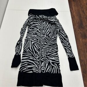 DKNY Monochrome Zebra Cowl Neck Sweater